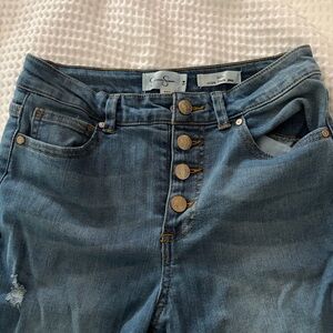 Jessica Simpson Medium Blue High-Rise Button-Fly Jeans